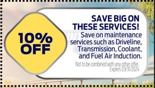10% off Driveline, Transmission, Coolant and Fuel Air Induction Services