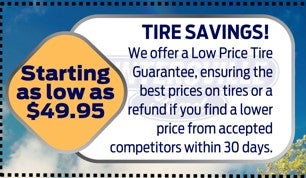 Tires Starting as low as $49.95!